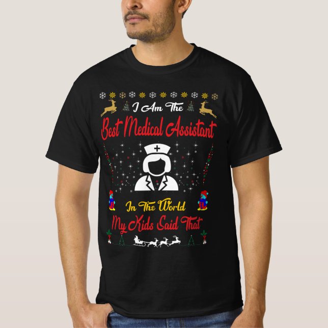God Jul för medicinsk assistent T Shirt (Framsida)