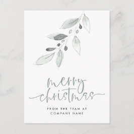 God jul för minimal Logotyp av företag Löv Vykort