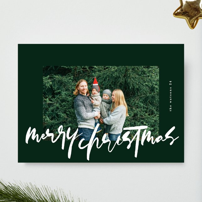 god jul för modern snyggt, vit och grönt julkort (Skapare uppladdad)