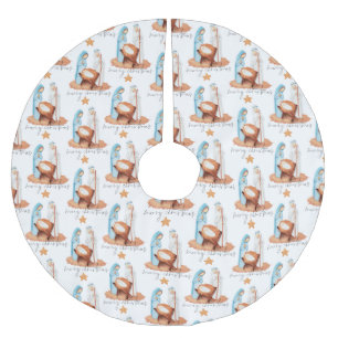 God jul för Mönster-skript Julgransmatta Borstad Polyester