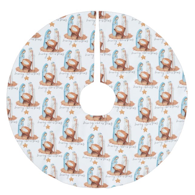 God jul för Mönster-skript Julgransmatta Borstad Polyester (Framsidan)