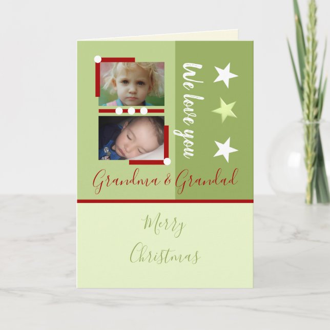 God jul för mormor och morfar helgkort (Framsida)