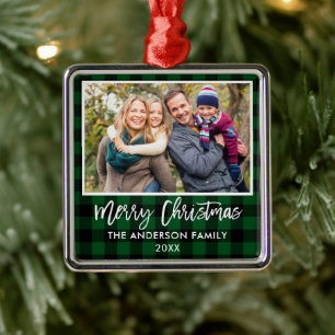 God jul för penselskript Grönt Pput Family Julgransprydnad Metall