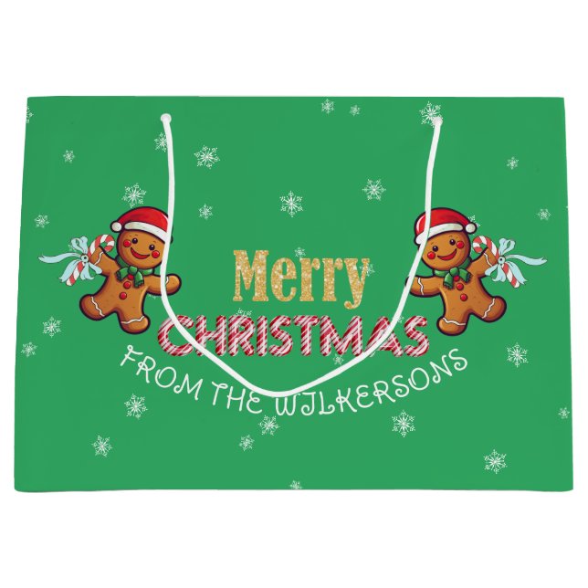 God jul för Pepparkaksgubben Anpassat namn (Framsidan)