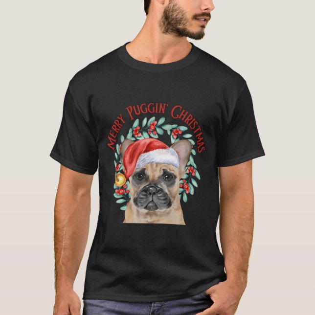 God Jul för Puggen T Shirt (Framsida)