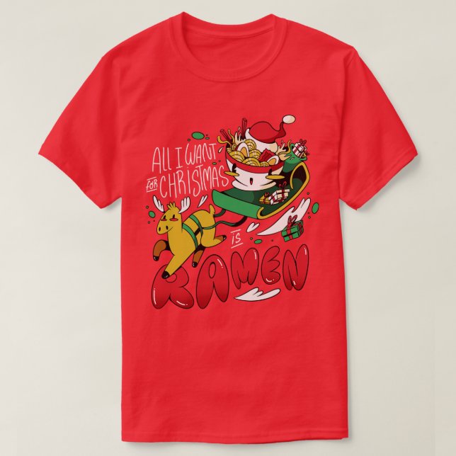 God jul för Ramen Älskare T Shirt (Design framsida)
