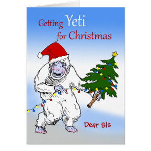 God jul för Syrran, är du Jeti än? Hälsningskort