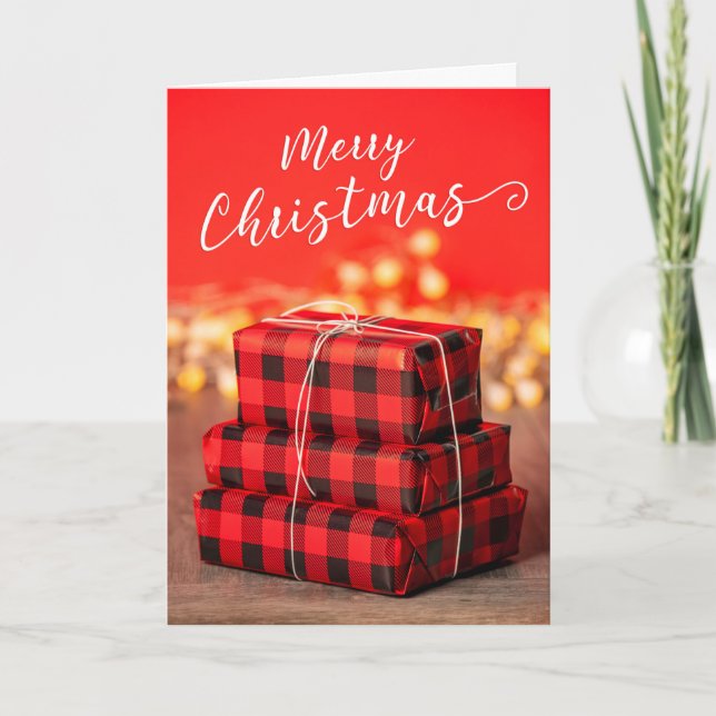 God Jul För Vem Som Helst Presentstapel  Helgkort (Framsida)