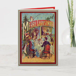 God jul för vintagehelgdagmiddag personifierar helgkort