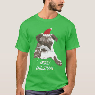 God jul för vitmustaschSanta mops T-shirt