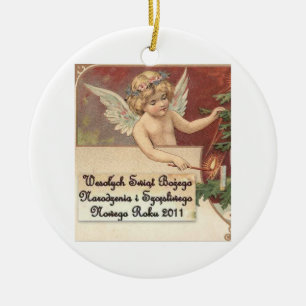 GOD JUL FÖR WESOLYCH SWIAT BOZEGO NARODZENIA JULGRANSPRYDNAD KERAMIK