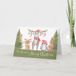 God jul Forest Animals Kort