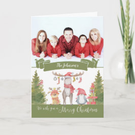 God jul Forest Anpassningsbar Photo/Namn Helgkort