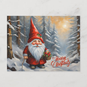 God jul Forest Gnome Helg Vykort