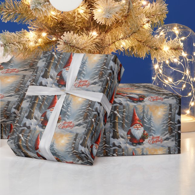 God jul Forest Gnome Presentpapper (Helgdagar)