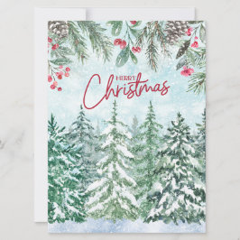 God jul Forest, Red Berries, Pinecones Kort