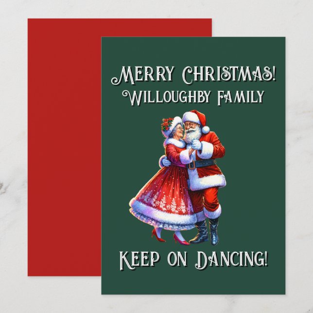 God jul! FORTSÄTT DANSANDE Julkort (Fram/baksida)
