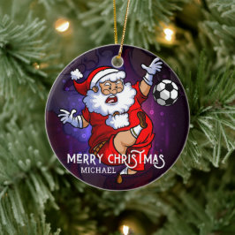 God jul Fotboll - Personlig Julgransprydnad Keramik