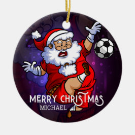 God jul Fotboll - Personlig Julgransprydnad Keramik