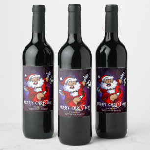 God jul Fotboll - Personlig Vinflaska Etikett