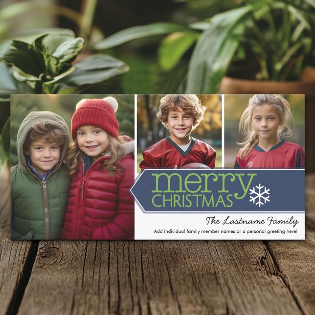 God jul-foto - 3 foton julkort (Custom Holiday Photo Card)