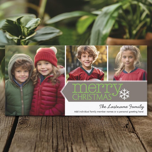 God jul-foto - 3 foton julkort (Custom Holiday Photo Card)