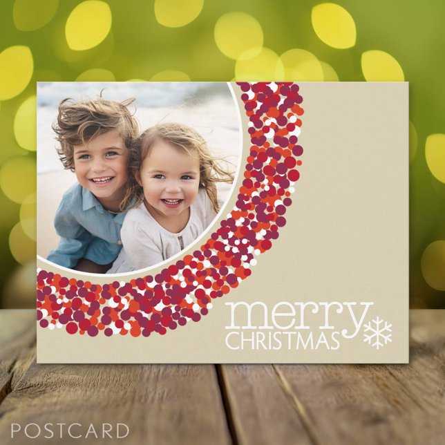 God jul - Foto - berrykrutandning Helg Vykort (Holiday Photo Postcard)