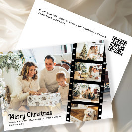 God Jul Foto Personlig Filmremsa QR Julkort