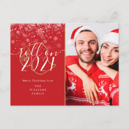 God Jul Foto Roligt Nytt År Rullar In Helg Vykort