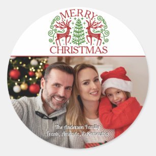 God Jul Foto Runt Klistermärke