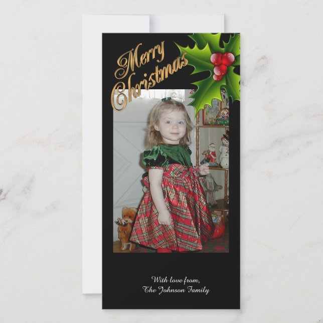 God jul-fotohälsningskort julkort (Framsida)