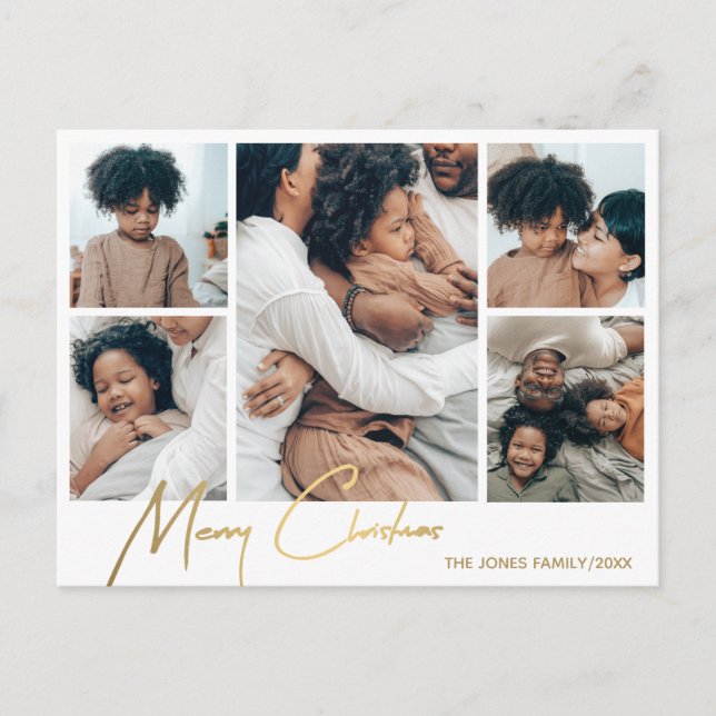 God jul fotokort 5 Bilder Helg Vykort (Framsida)