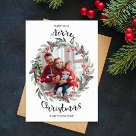 God jul-fotokort för familjen Helgdag Julkort