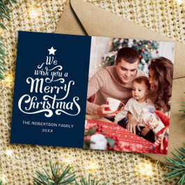 God jul-fotokort för familjen Helgdag Julkort