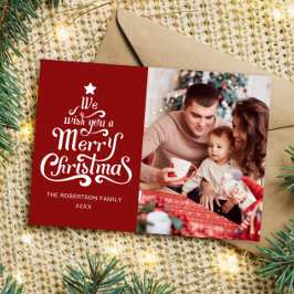 God jul-fotokort för familjen Helgdag Julkort