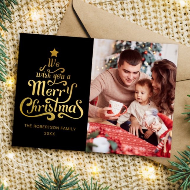 God jul-fotokort för familjen Helgdag Julkort (Skapare uppladdad)