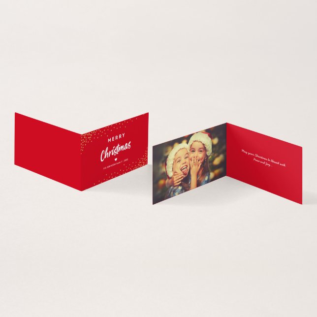 God jul-fotokort kort (In- och utsida)
