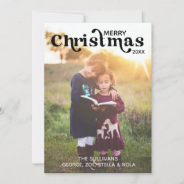 God jul-fotokort | Lodrät, svart Inbjudningar