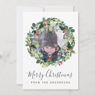 God jul-fotokort med julfrand julkort