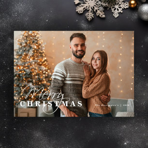 God jul-fotokort med minimalt Helgdag Julkort