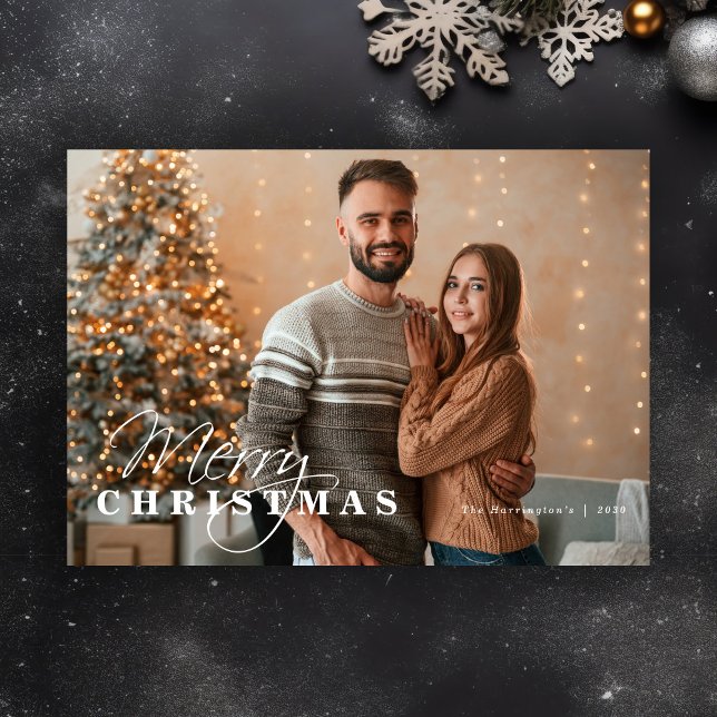 God jul-fotokort med minimalt Helgdag Julkort (Skapare uppladdad)