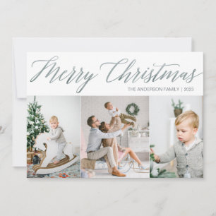 God jul-fotokort med tre Bilder Julkort