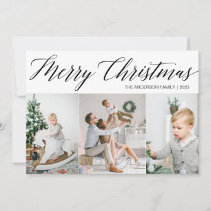 God jul-fotokort med tre Bilder Julkort