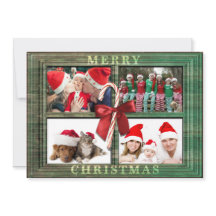 God jul fotokort Rustic Faux Wood Ram