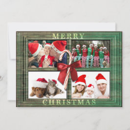 God jul fotokort Rustic Faux Wood Ram Julkort