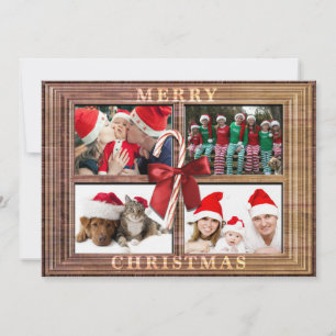God jul Fotokort Rustic Faux Wood Ram Julkort