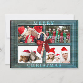 God jul fotokort Rustic Faux Wood Ram Julkort
