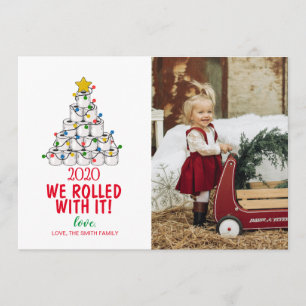 God jul-fotokort Vi rullade med det Inbjudningar