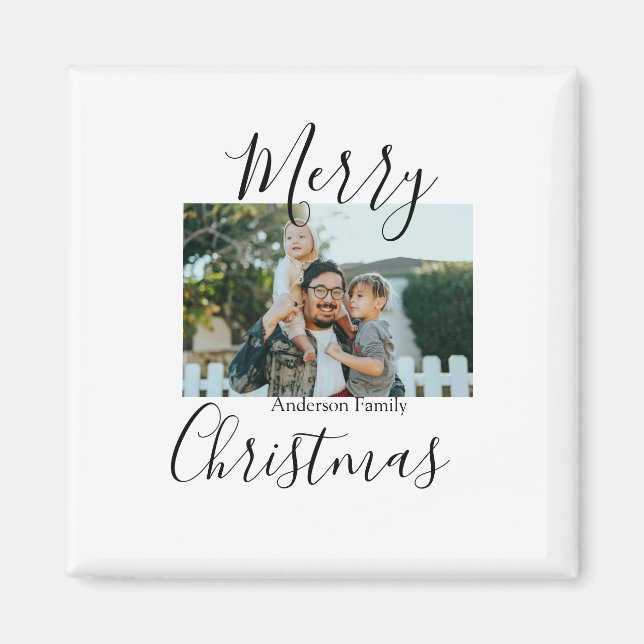 God jul-fotomodern elegant, rustik magnet (Framsidan)