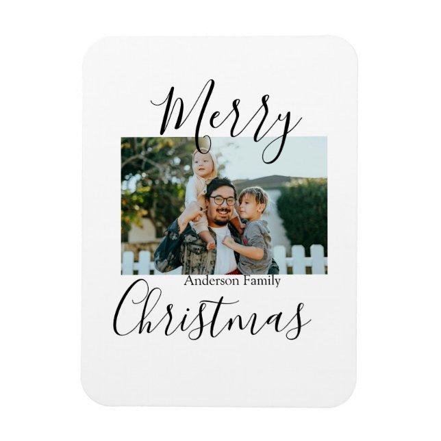 God jul-fotomodern elegant, rustik magnet (Vertikal)